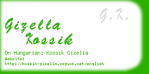 gizella kossik business card